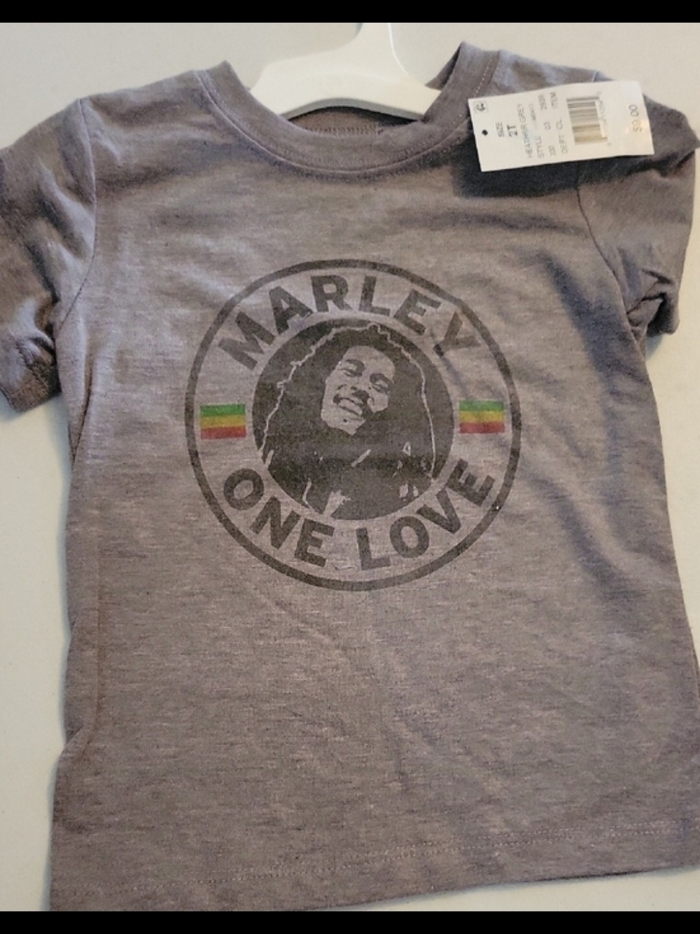 2 Pc. Bundle Marley 'One Love' Grey Kids T-Shirt. 1 2t & 1 5t.